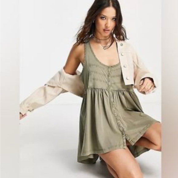 Free People Tops - Free People Brown Sleeveless Tank Top‎ or mini with Asymmetrical Hem
